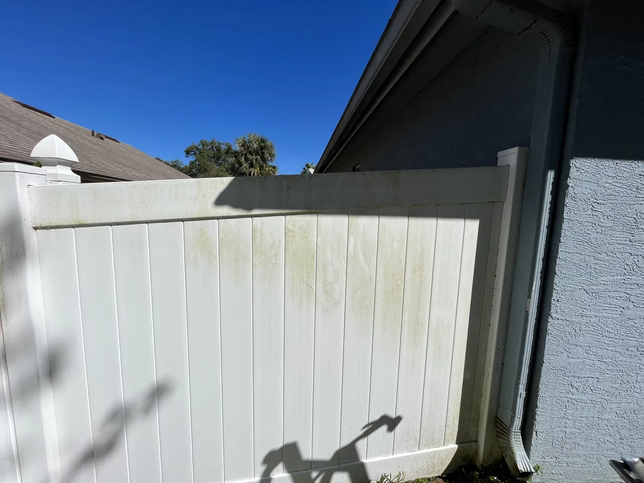 Vinyl fence before