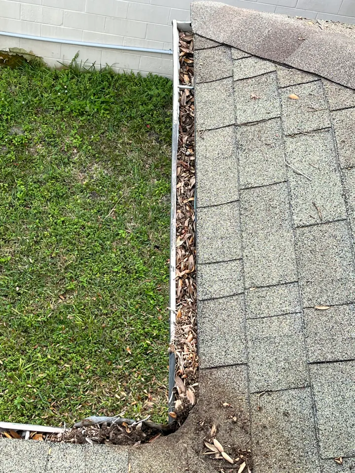 Gutter cleaning before