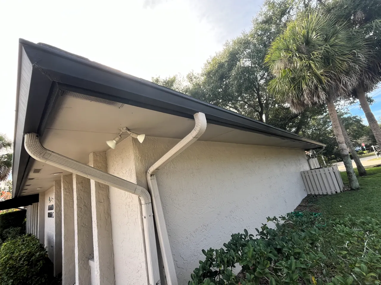 Gutters and downspouts, commercial office