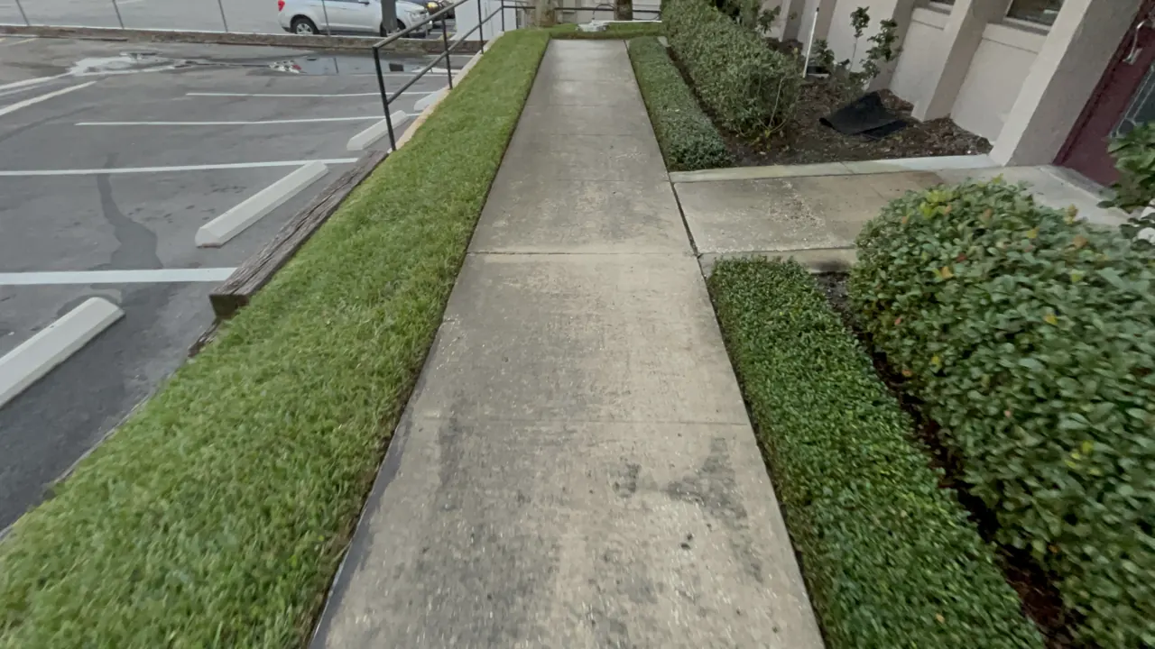 Office walkway before
